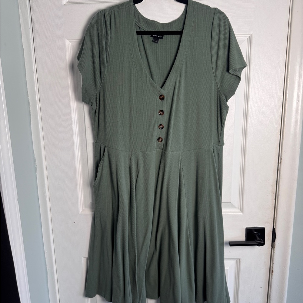 Torrid sage Green Pleated Dress